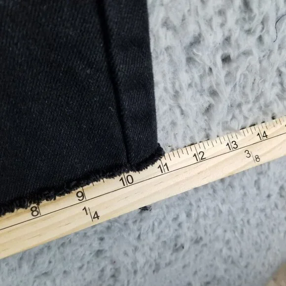 Nasty Gal Jeans Womens 8 Black Organic Cotton High Wide Leg Frayed Crop *Read* - Picture 10 of 16